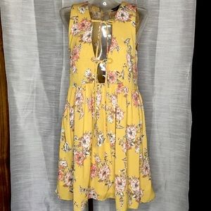 Yellow Floral Print Dress